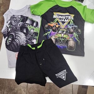 Monster Jam Kids Matching Set - Green and Black
